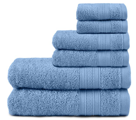 Plush Cotton Towels, 6 Piece Set, Various Colors - DCP Parents Group